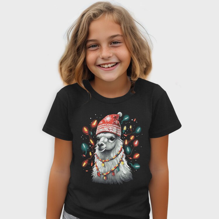 Festive Llama Christmas, Tricou Copii