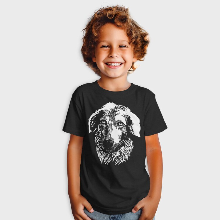 Majestic Dog Portrait Borzoi, Tricou Copii