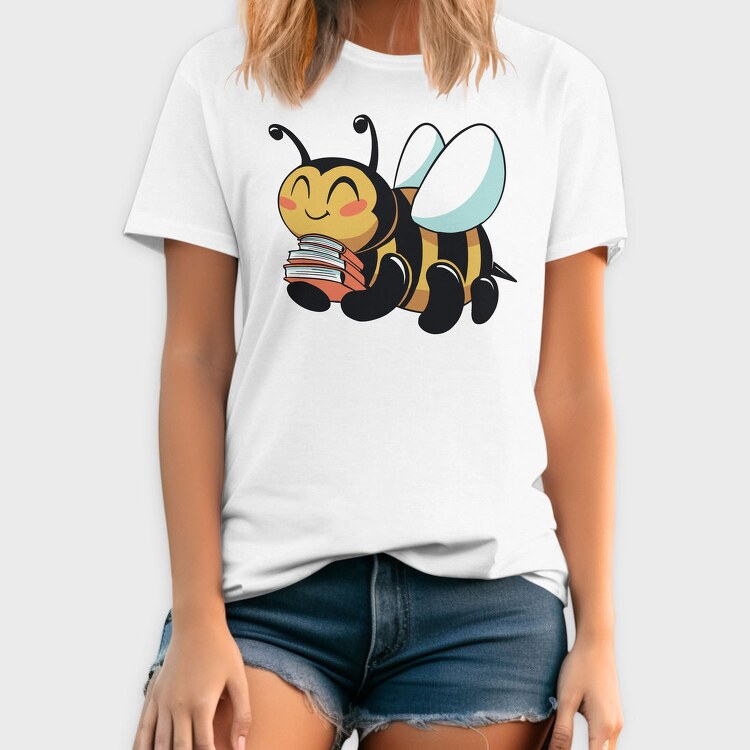 Bumblebee With Books, Tricou Barbati (Unisex)