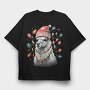 Festive Llama Christmas, Tricou Oversize Barbati (Unisex)