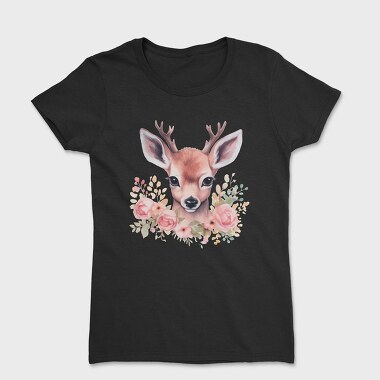 Florla Deer Throw Pillow, Tricou Femei