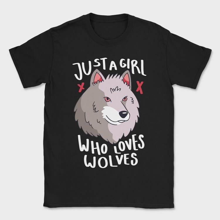 Girl Who Loves Wolves, Tricou Barbati (Unisex)