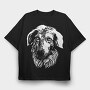 Majestic Dog Portrait Borzoi, Tricou Oversize Barbati (Unisex)