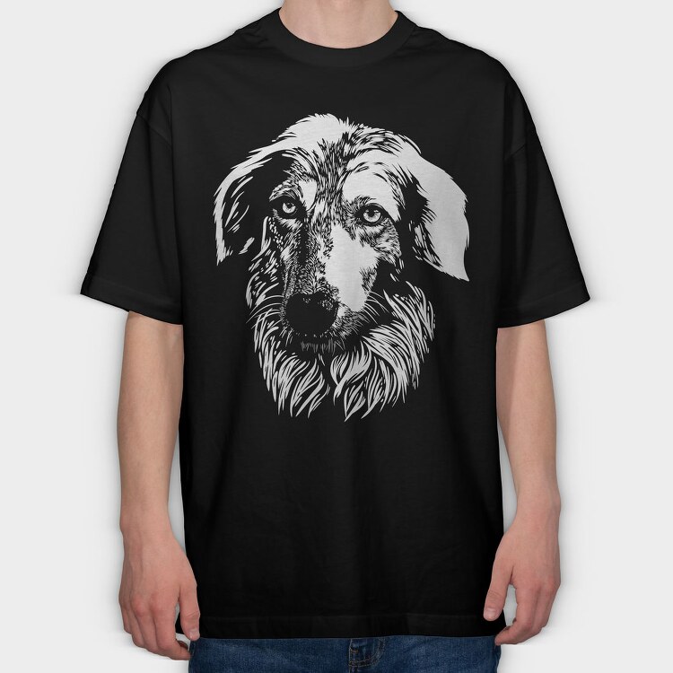 Majestic Dog Portrait Borzoi, Tricou Oversize Barbati (Unisex)