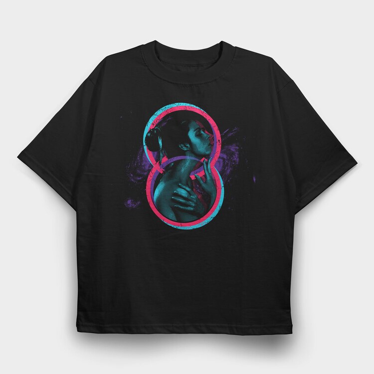 Girl Colorful, Tricou Oversize Barbati (Unisex)