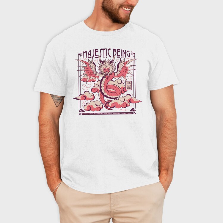 Majestic Dragon In The Clouds, Tricou Barbati (Unisex)