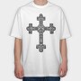 Germanic Cross Handdrawn, Tricou Oversize Barbati (Unisex)