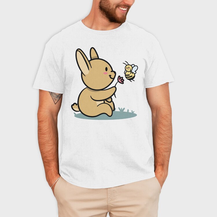Bunny And Bee Request, Tricou Barbati (Unisex)