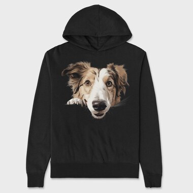 Borzoi Peeking, Hanorac Oversize Barbati (Unisex)