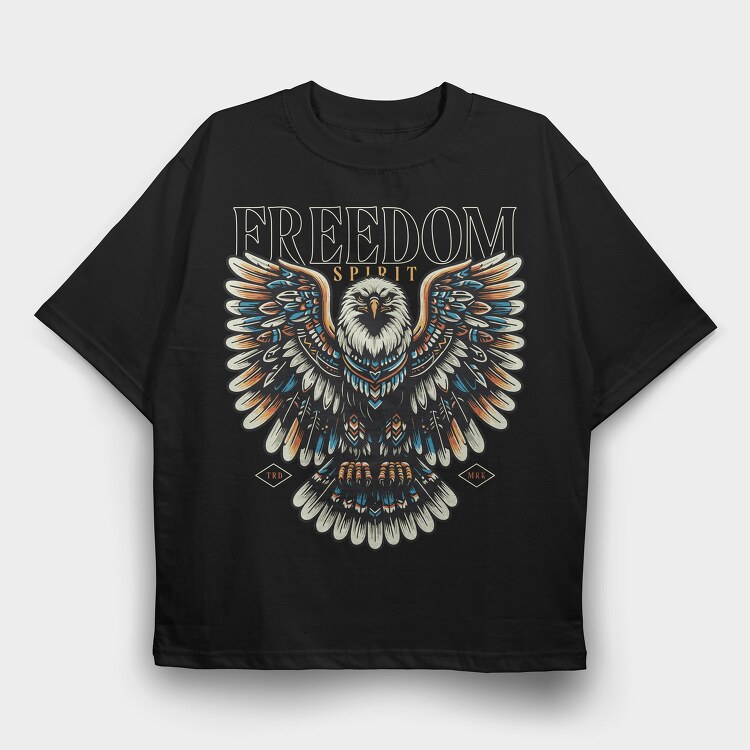 Majestic Eagle Native Freedom, Tricou Oversize Barbati (Unisex)