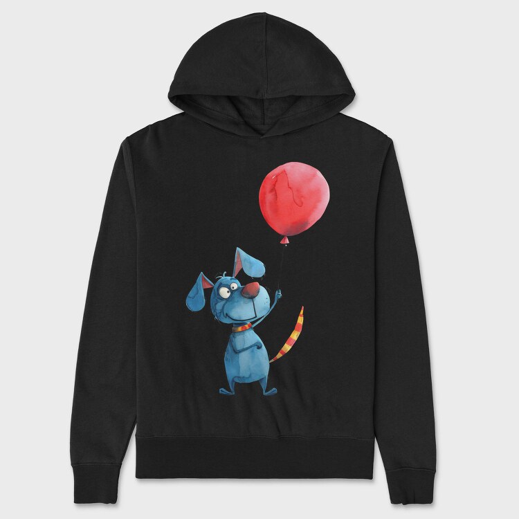 Blue Dog Balloon, Hanorac Oversize Barbati (Unisex)