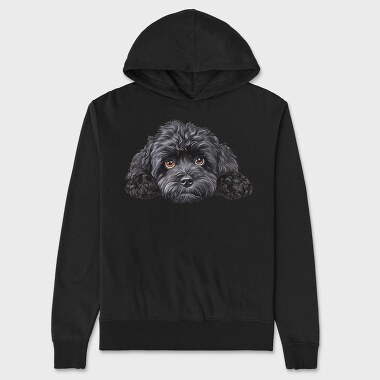 Black Pekingese Peeking, Hanorac Oversize Barbati (Unisex)