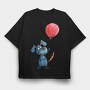 Blue Dog Balloon, Tricou Oversize Barbati (Unisex)