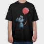 Blue Dog Balloon, Tricou Oversize Barbati (Unisex)
