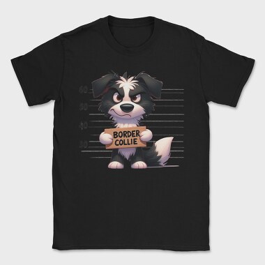 Border Collie Mugshot, Tricou Barbati (Unisex)