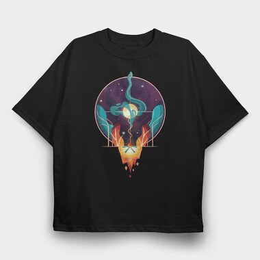 Fire And Water Concept, Tricou Oversize Barbati (Unisex)