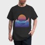 Synthwave Sunset, Tricou Barbati (Unisex)