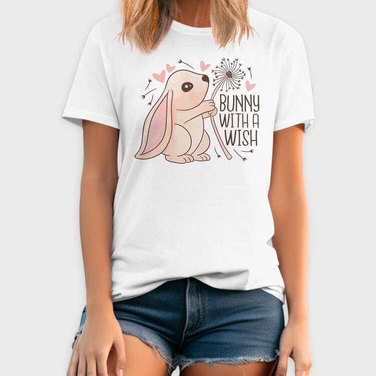 Bunny Making A Wish, Tricou Barbati (Unisex)