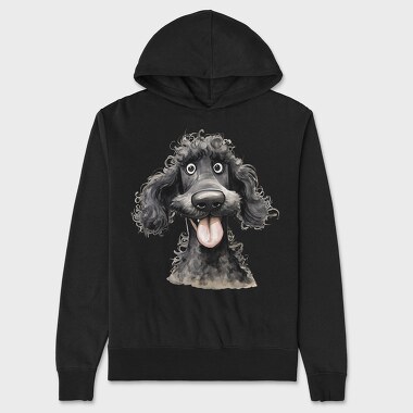 Black Poodle Smile, Hanorac Oversize Barbati (Unisex)