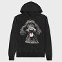 Black Poodle Smile, Hanorac Oversize Barbati (Unisex)