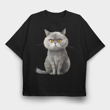 British Shorthair 1, Tricou Oversize Barbati (Unisex)