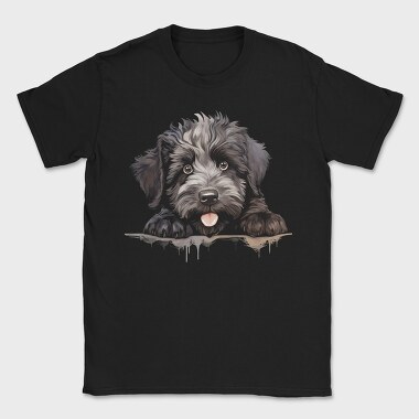 Bouvier Des Flandres Peeking, Tricou Barbati (Unisex)