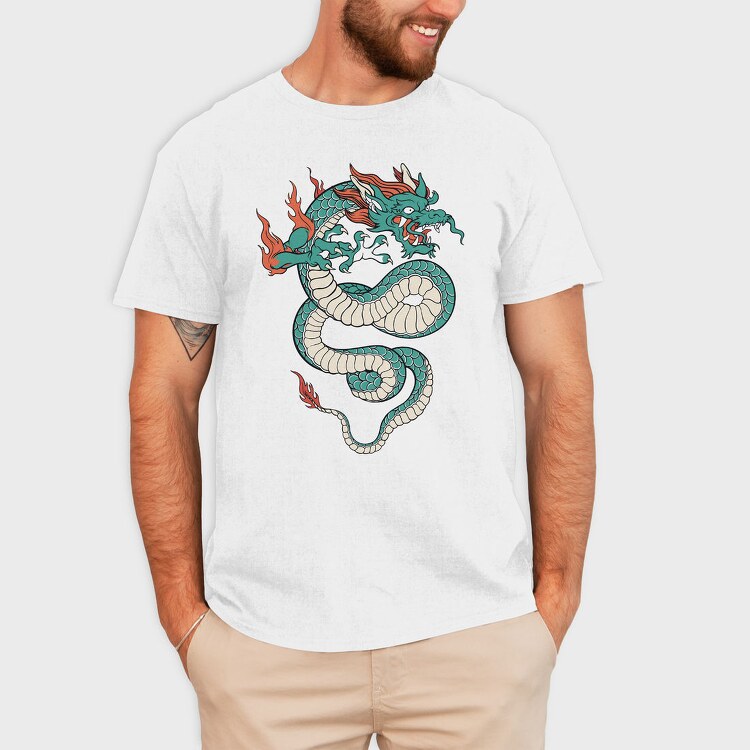 Fire Flames Dragon, Tricou Barbati (Unisex)