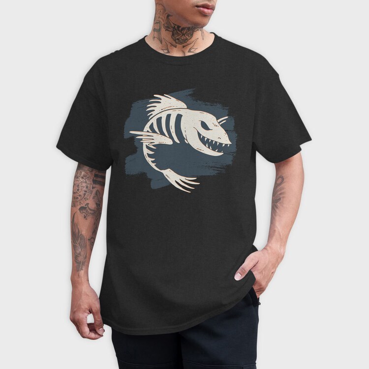 Fish Bone Skeleton, Tricou Barbati (Unisex)