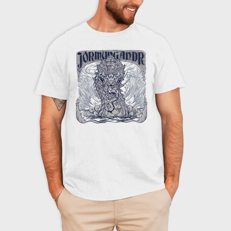 World Serpent Norse Mythology Jormungandr Snake, Tricou Barbati (Unisex)