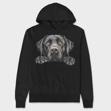 Black Retriever Peek, Hanorac Oversize Barbati (Unisex)