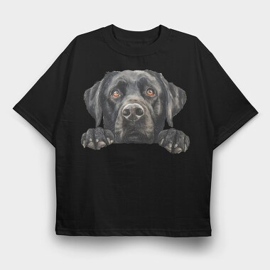 Black Retriever Peek, Tricou Oversize Barbati (Unisex)