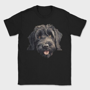 Black Russian Terrier Peeking, Tricou Barbati (Unisex)