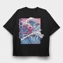 Vaporwave Surfing Axolotl Surf, Tricou Oversize Barbati (Unisex)