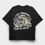 Coffee Skull Cofee Hellps, Tricou Oversize Barbati (Unisex)