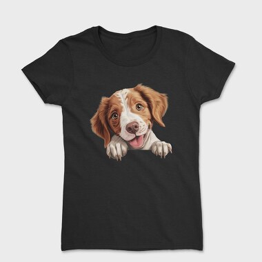 Brittany Peeking Dog, Tricou Femei