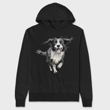 Border Collie Smile, Hanorac Oversize Barbati (Unisex)