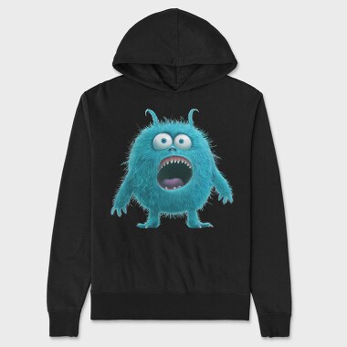 Blue Monster Face, Hanorac Oversize Barbati (Unisex)