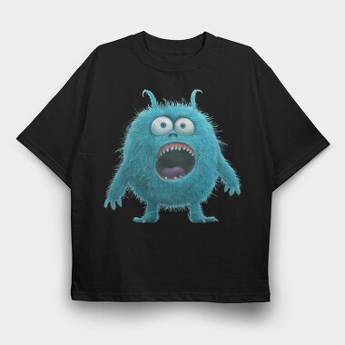 Blue Monster Face, Tricou Oversize Barbati (Unisex)