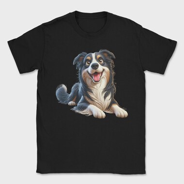 Border Collie Smiling Face, Tricou Barbati (Unisex)