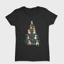 Christmas Tree With Dogs Realistic, Tricou Femei