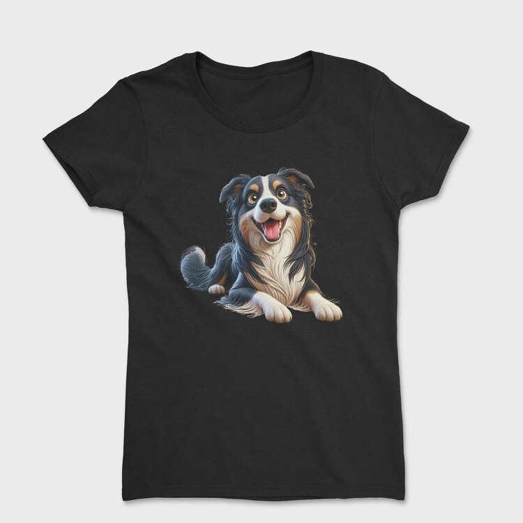 Border Collie Smiling Face, Tricou Femei