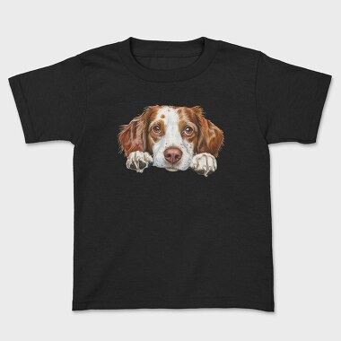Brittany Spaniel Peeking, Tricou Copii