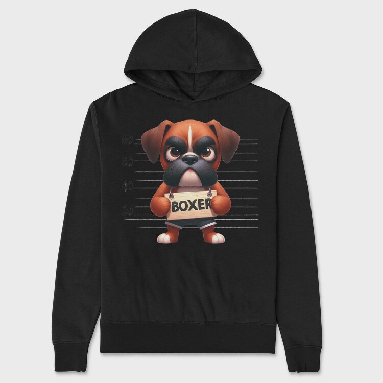 Boxer Mugshot, Hanorac Oversize Barbati (Unisex)