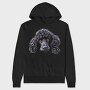 Black Standard Poodle Peeking, Hanorac Oversize Barbati (Unisex)