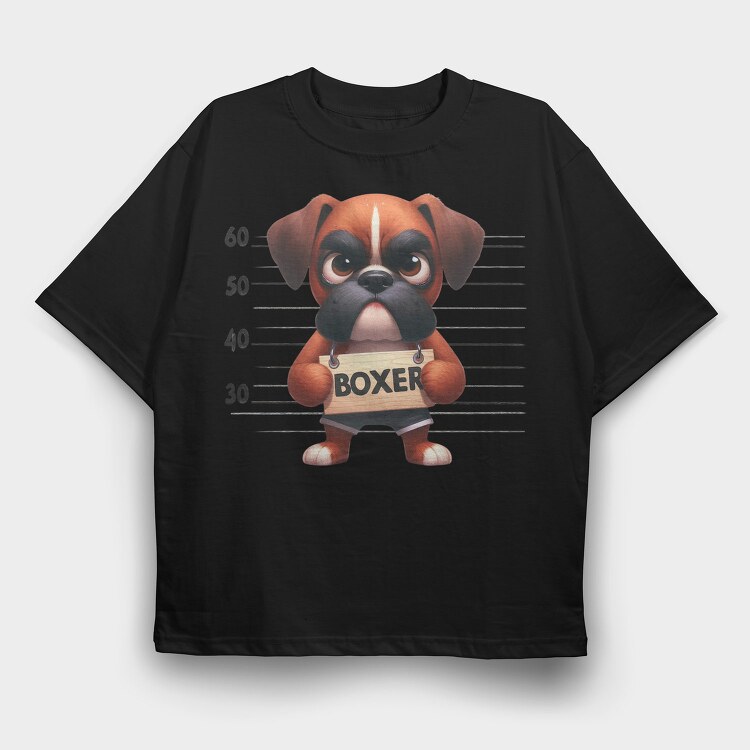 Boxer Mugshot, Tricou Oversize Barbati (Unisex)