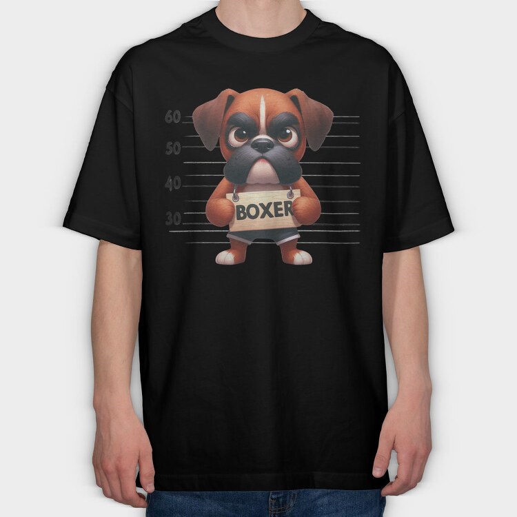 Boxer Mugshot, Tricou Oversize Barbati (Unisex)