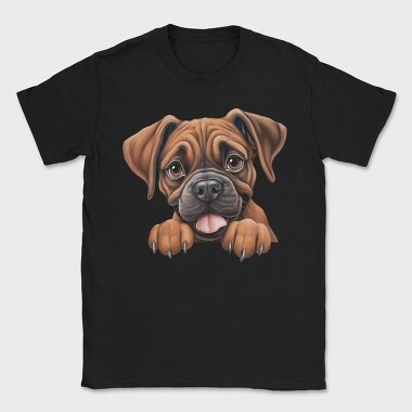 Boxer Peeking Face, Tricou Barbati (Unisex)