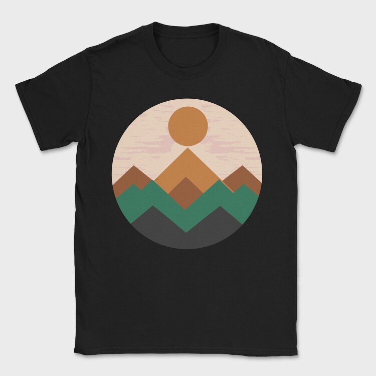 Geometric Retro Mountains, Tricou Barbati (Unisex)