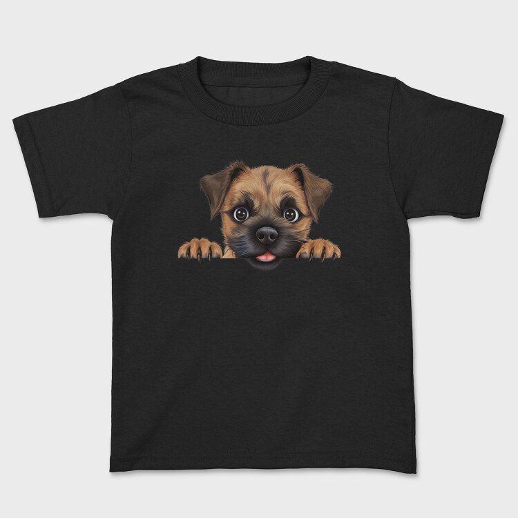 Border Terrier Peeking, Tricou Copii