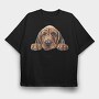 Bloodhound Peeking, Tricou Oversize Barbati (Unisex)